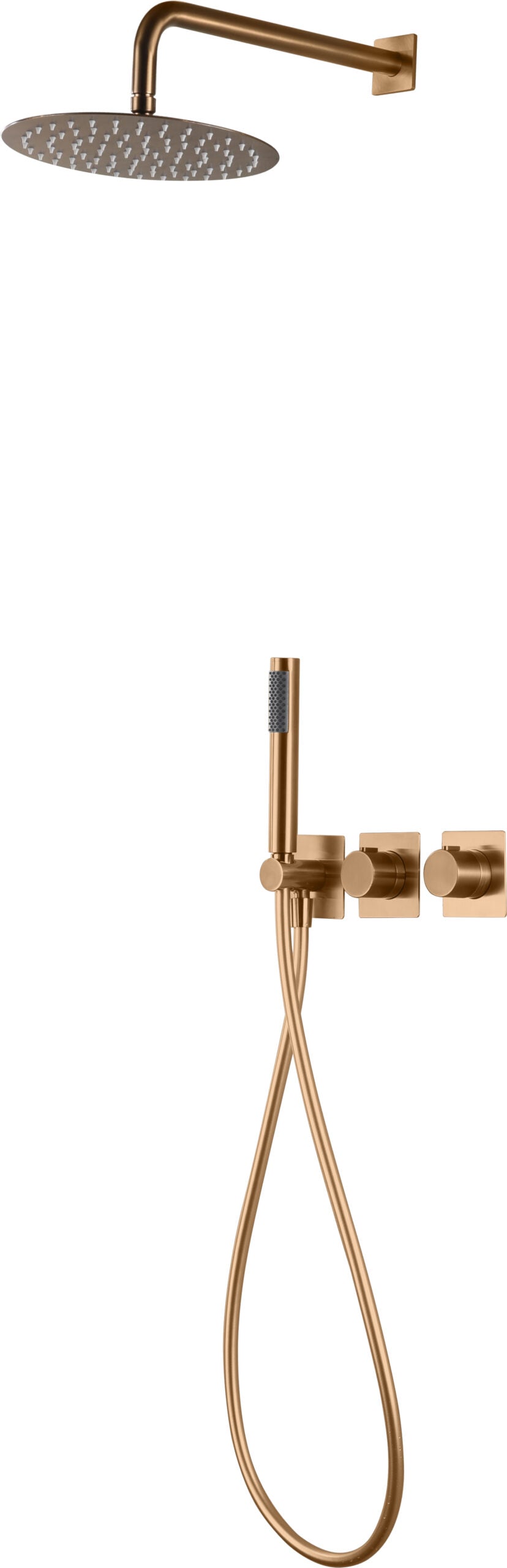 Rose Gold Brushed Thermostatic Shower Set Built-in, view 2