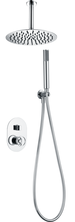 Chrome Single-Lever Built-In Shower Set Modern Design, view 4