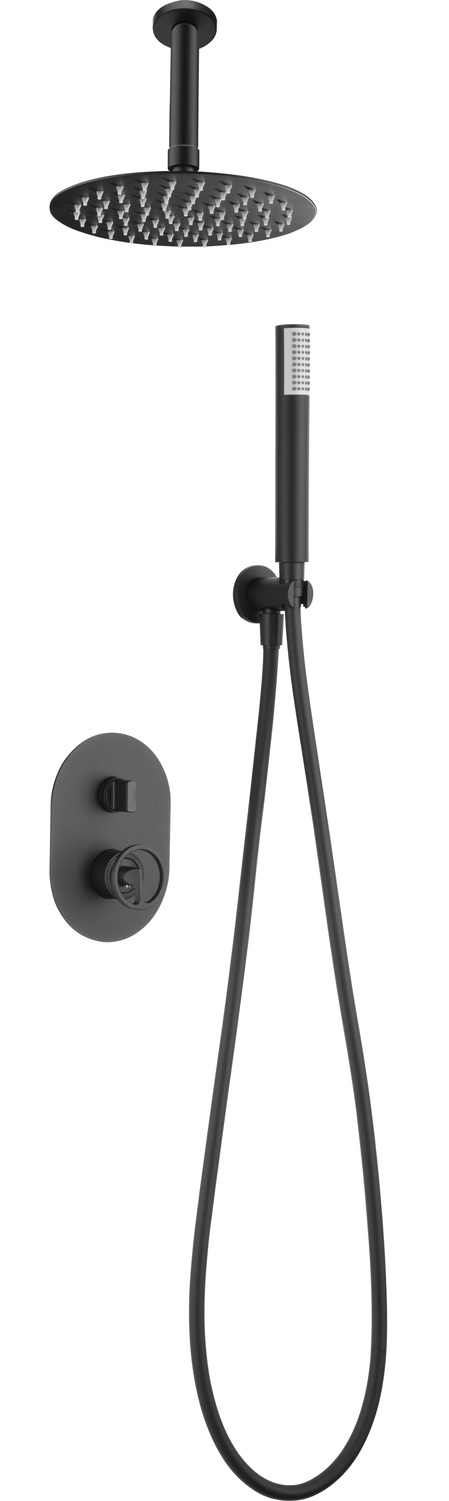 Vesuvio Matte Black Built-in Single-Lever Shower Set, view 3