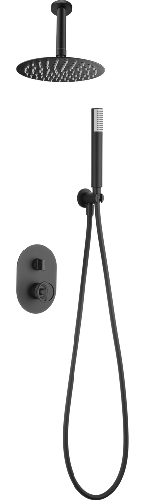 Vesuvio Matte Black Built-in Single-Lever Shower Set, view 3