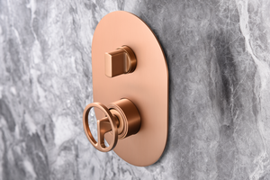 Vesuvius Built-in Single Handle Shower Set Brushed Rose Gold, mixer detail
