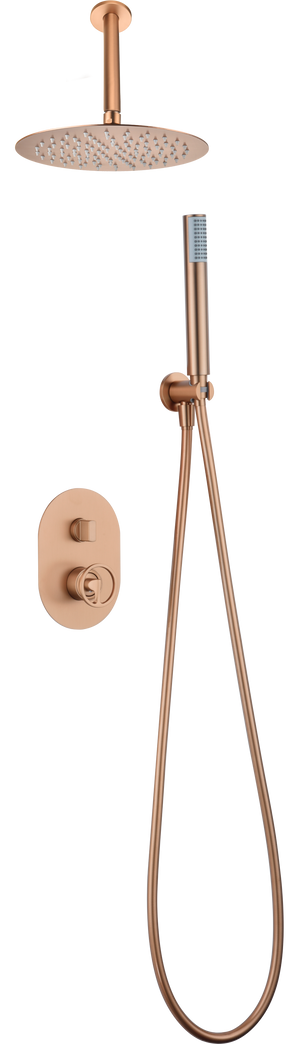 Vesuvius Built-in Single Handle Shower Set Brushed Rose Gold, view 2