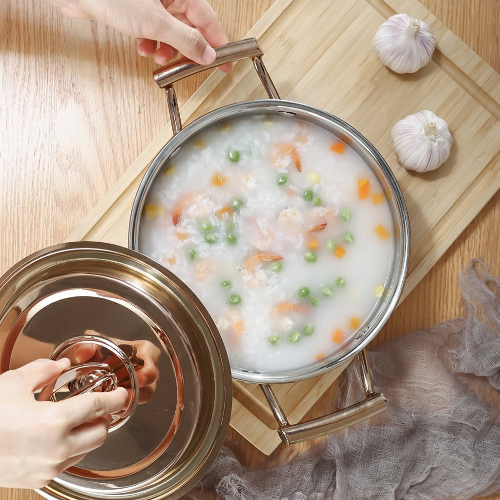 Stainless Steel Non Stick Hammer Double Ear Soup Pot