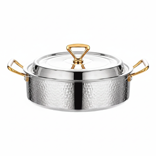 Thickened Stainless Steel Hammered Double Handle Pot