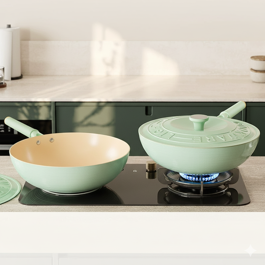 Titanium Non Stick Coated Lid Frying Pan