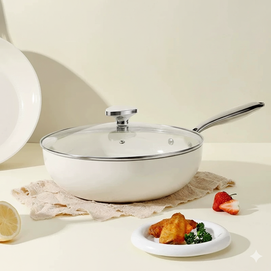 Ceramic Non Stick Glass Lid Frying Pan