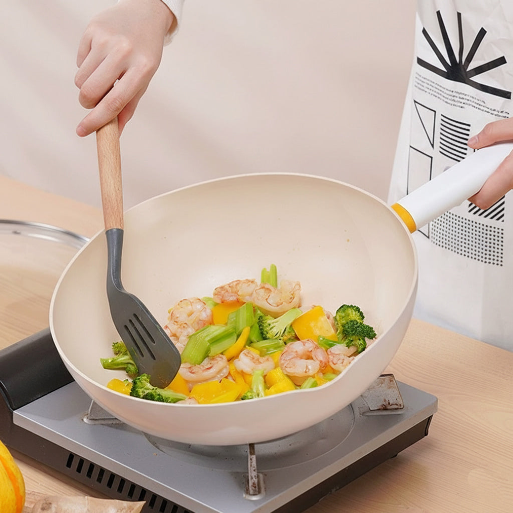 Stone Non Stick Glass Lid Layer Bottom Pan