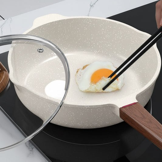 Stone Non Stick Glass Lid Frying Pan