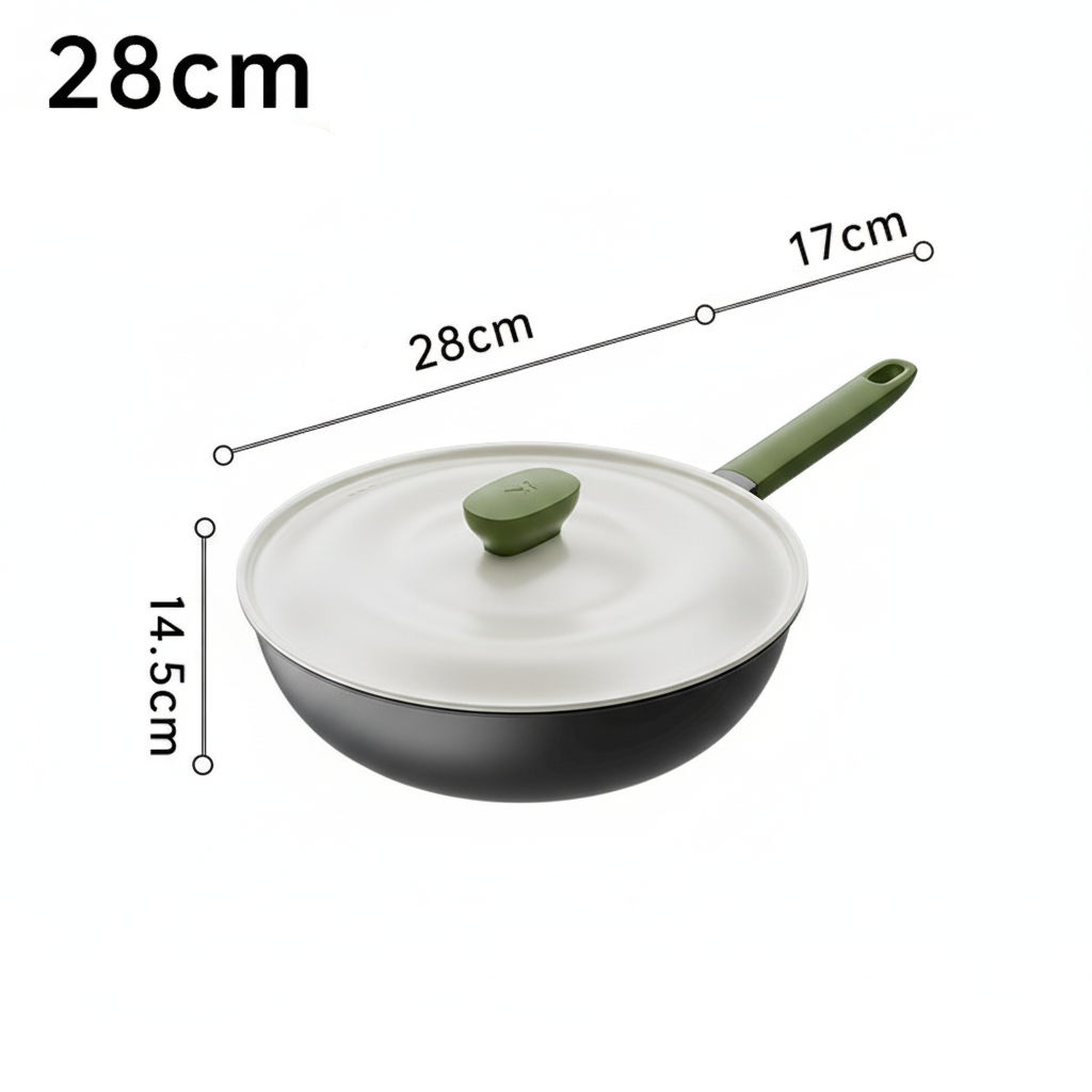 Matcha Uncoated Flat Bottom Non Stick Frying Pan