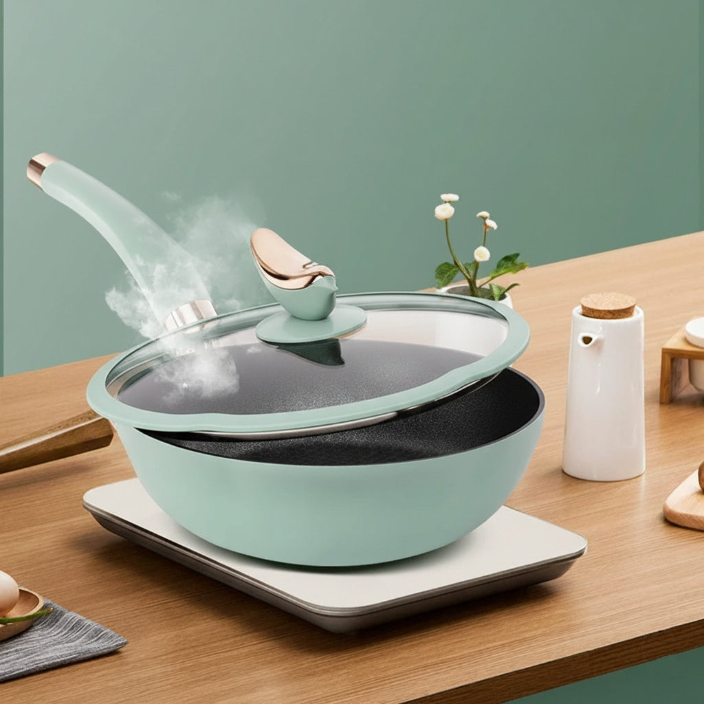 Aluminum Clear Lid Non Stick Frying Pan