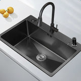 Nano Stainless Steel Pull Out Faucet Kitchen Sink