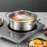 Stainless Steel Induction Glass Lid Thick Soup Pot