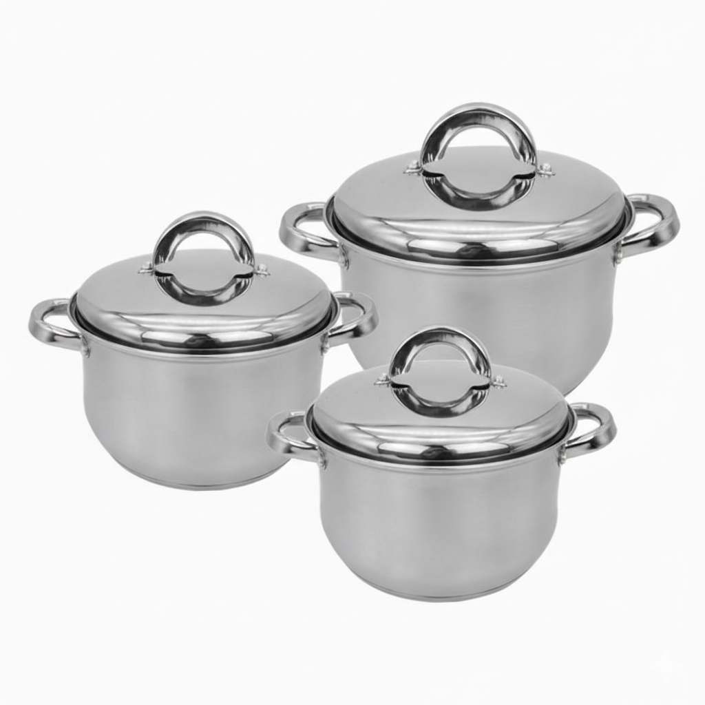 6 Piece Stainless Steel Double Ear Pot Cookware Set