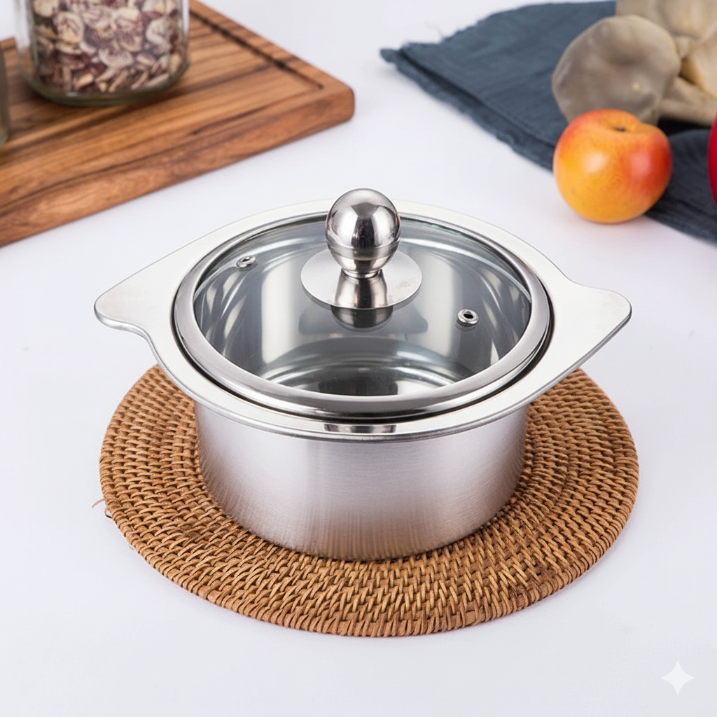 Thick Stainless Steel Lid Handles Pot