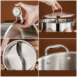 3 Layer Stainless Steel Glass Lid Duck Pot