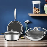 3 Piece Stainless Steel Non Stick Cookware Set