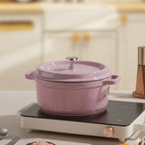 Cast Iron Enamel Uncoated Lid Stew Pot