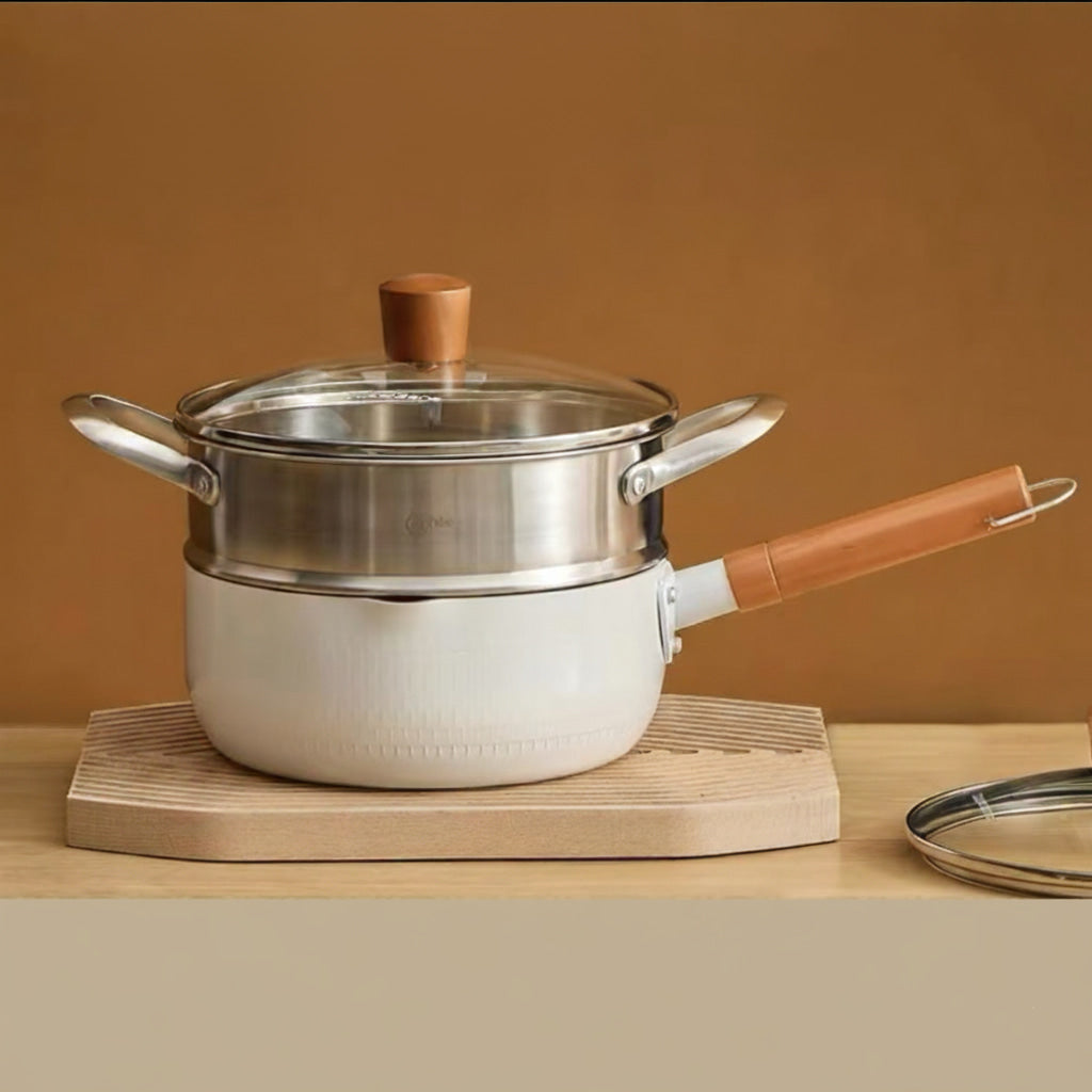 Stone Non Stick Tempered Glass Lid Soup Pot