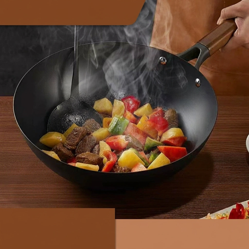 Thickened Cast Iron Non Stick Lid Wok