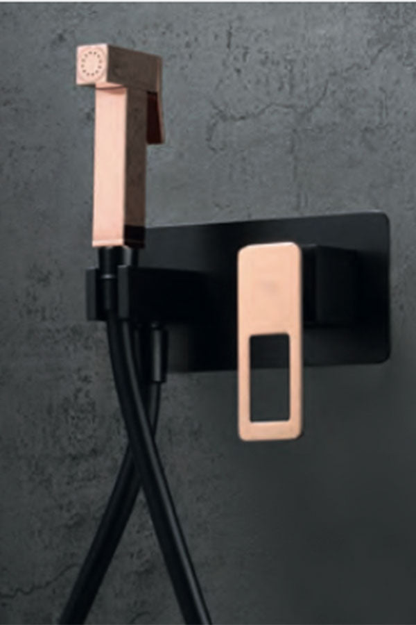 Black Rose Gold Built-in Bidet Mixer Modern Design, view 2