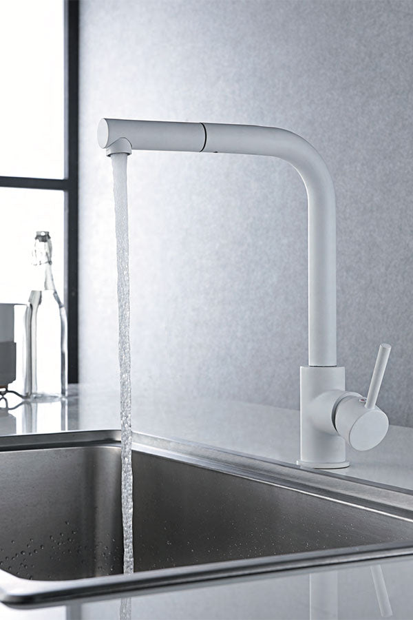 Malta Matte White Kitchen Faucet Modern Design, view 3