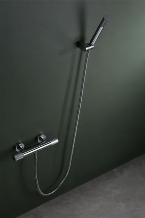 Chrome Thermostatic Shower Faucet Set Modern Design, view 3