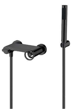 Matte Black Single Handle Shower Kit Modern Design, mixer detail