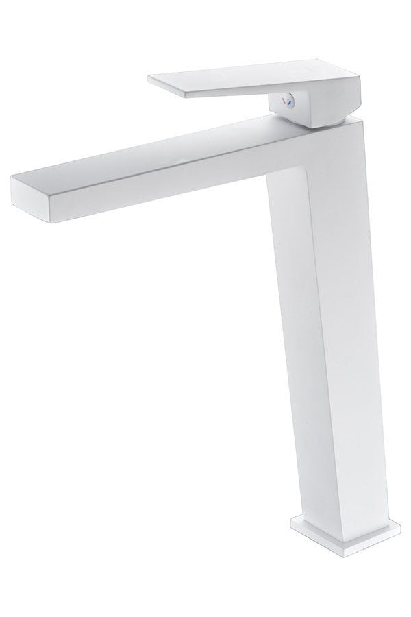 Matte White Single Lever Basin Faucet Modern Design, mixer detail