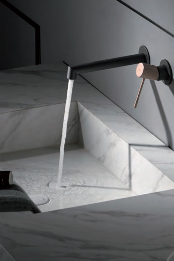 Champagne Gray Recessed Sink Mixer Single Lever Faucet, mixer detail