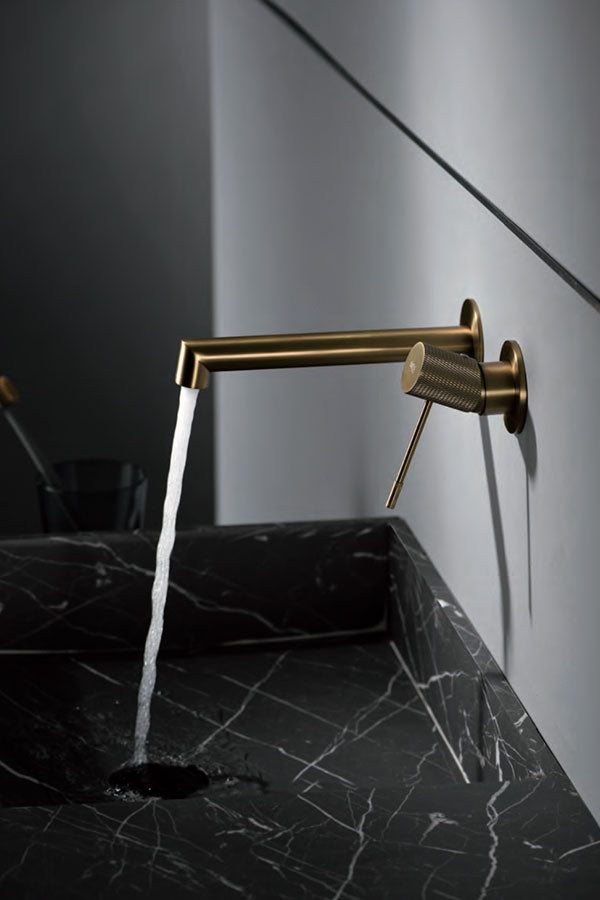 Brushed Gold Built-in Sink Mixer Faucet, mixer detail