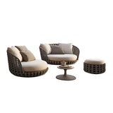 Conjunto de sofás modernos para hotel, muebles de exterior de teca para jardín, sofá seccional de madera y aluminio para patio, conjunto de sofás de jardín de lujo de teca.
