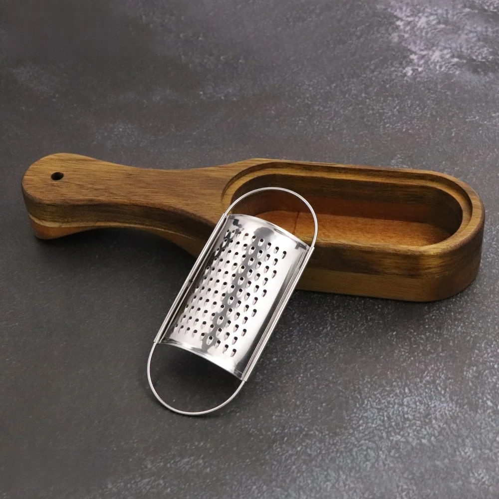 Rallador de acero inoxidable con recolector de madera extraíble