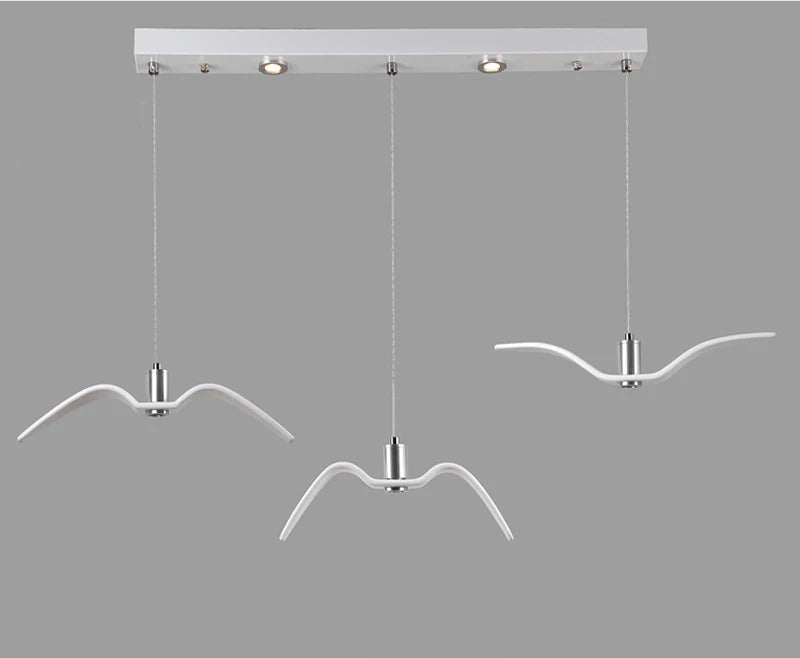 Lámpara colgante de techo con diseño de gaviota nórdica y pájaros LED