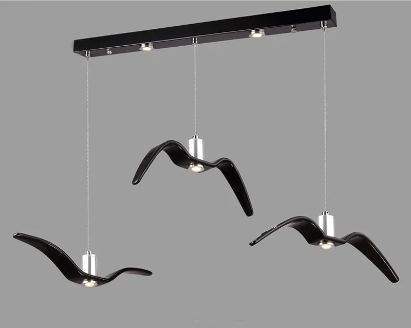 Lámpara colgante de techo con diseño de gaviota nórdica y pájaros LED