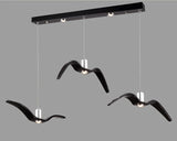 Lámpara colgante de techo con diseño de gaviota nórdica y pájaros LED