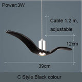 Lámpara colgante de techo con diseño de gaviota nórdica y pájaros LED