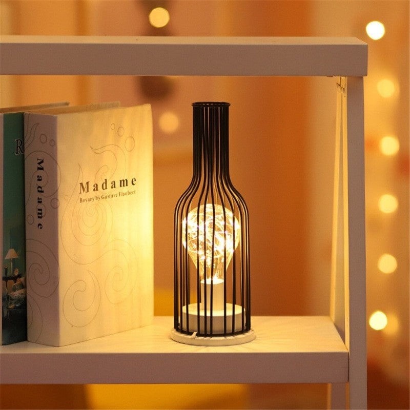Lámpara LED de cristal para botella de vino hueca
