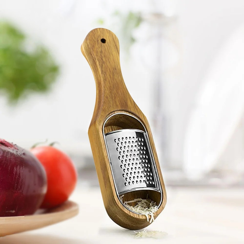 Rallador de acero inoxidable con recolector de madera extraíble
