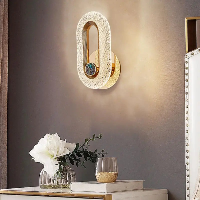 Lámpara de pared nórdica de lujo para dormitorio, lámpara de noche