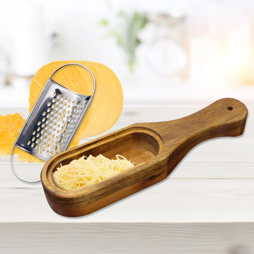 Rallador de acero inoxidable con recolector de madera extraíble
