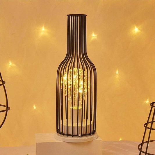 Lámpara LED de cristal para botella de vino hueca