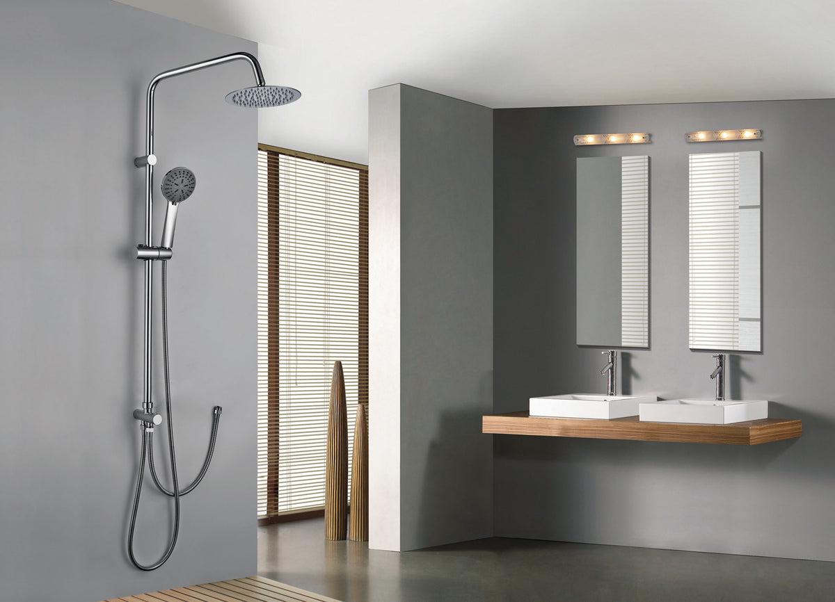 Chrome Shower Bar Modern Minimalist Design, view 3