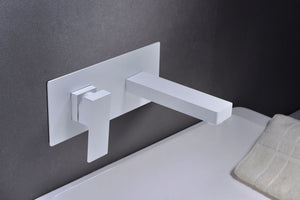 Matte White Built-in Sink Mixer Single Lever Faucet, view 3