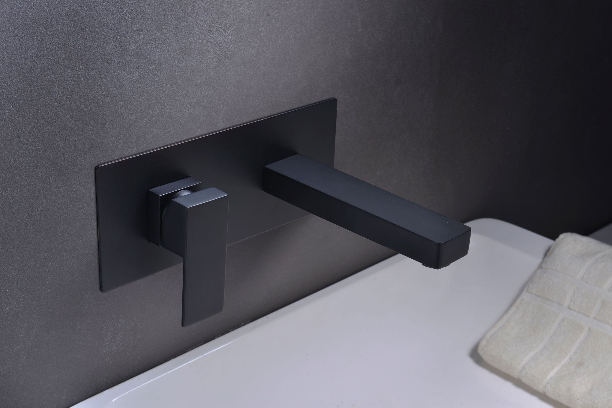Matte Black Single Lever Basin Mixer Faucet, view 3