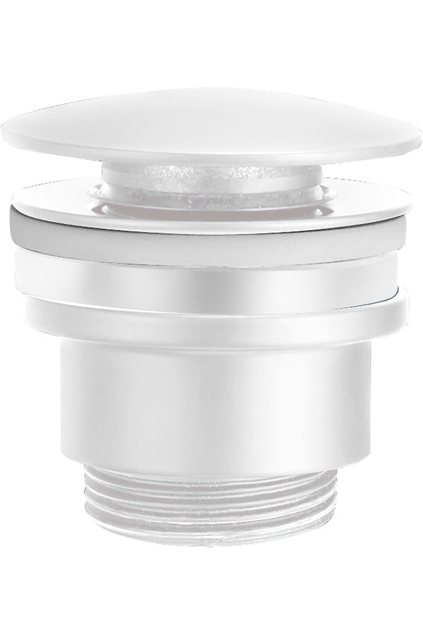 Matte White Click-Clack Valve for Modern Bathrooms, view 2