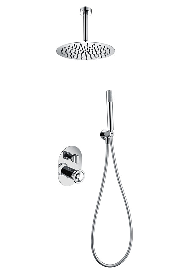 Chrome Single-Lever Built-In Shower Set Modern Design, view 2