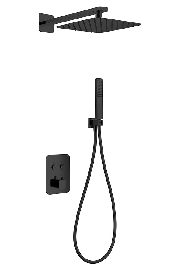 Matte Black Thermostatic Built-in Shower Set, view 2