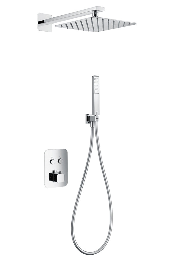 Chrome Thermostatic Built-In Shower Set Madeira, view 2