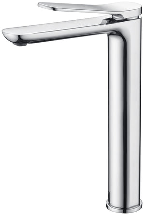 Chrome Tall Sink Faucet Single Lever Modern Design, view 2