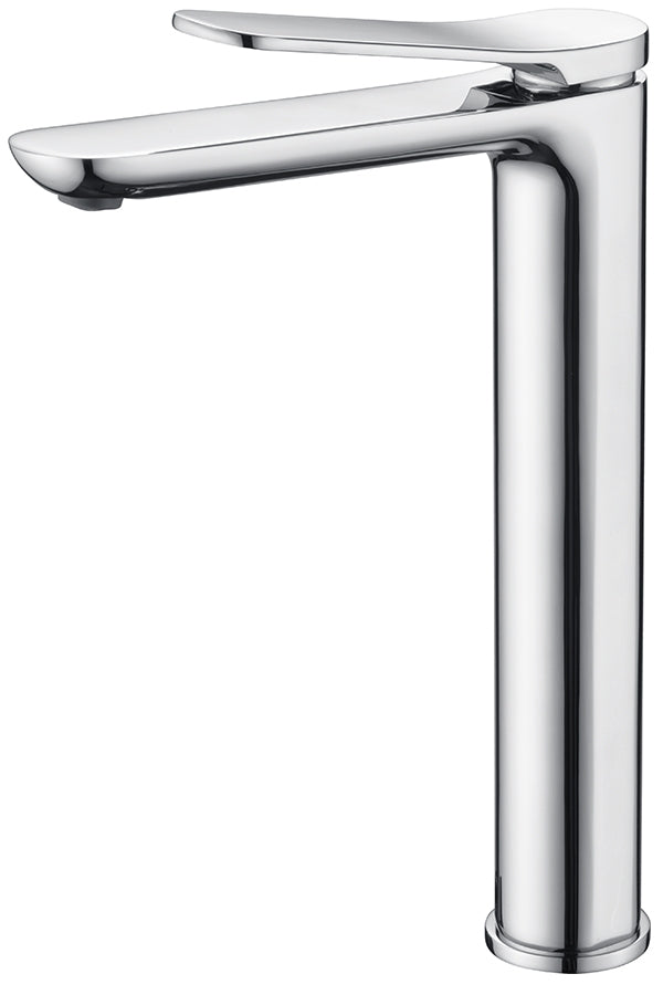 Chrome Tall Sink Faucet Single Lever Modern Design, view 2
